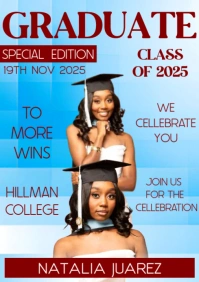 Blue Professional Garduate Flyer A3 template