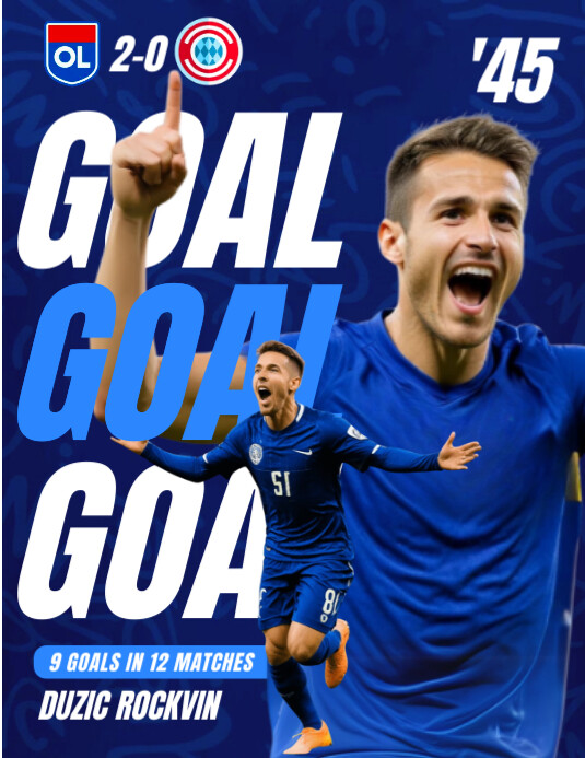 Goal Flyer Examples Blue Professional Goal Scorer Template Flyer (us Letter) | PosterMyWall
