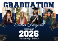 Roxo Graduation Announcement A6 Template