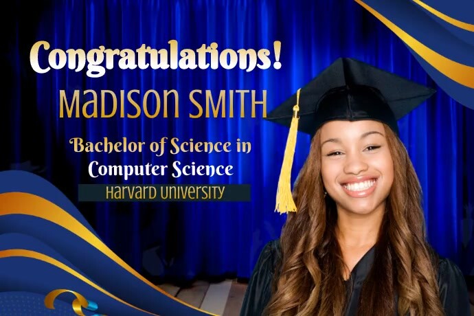 Blue Professional Graduation Ceremony  Banner template