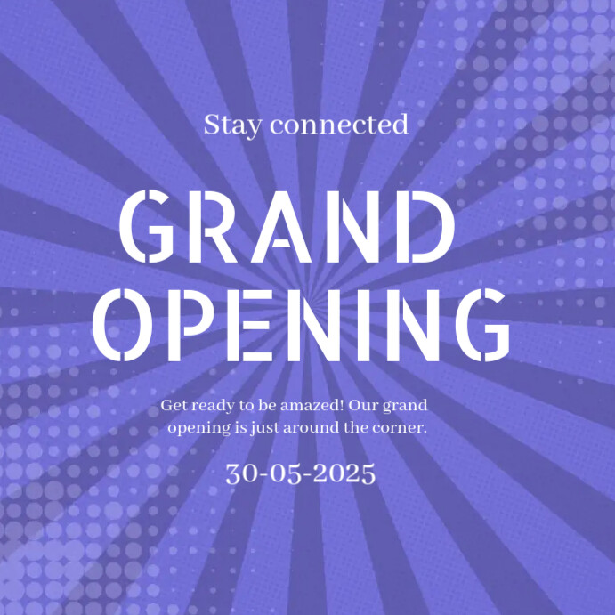 Blue Professional Grand Opening Announcement  Instagram Post template