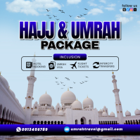 Blauw Hajj and Umrah Travel Package Instagram 帖子 Template