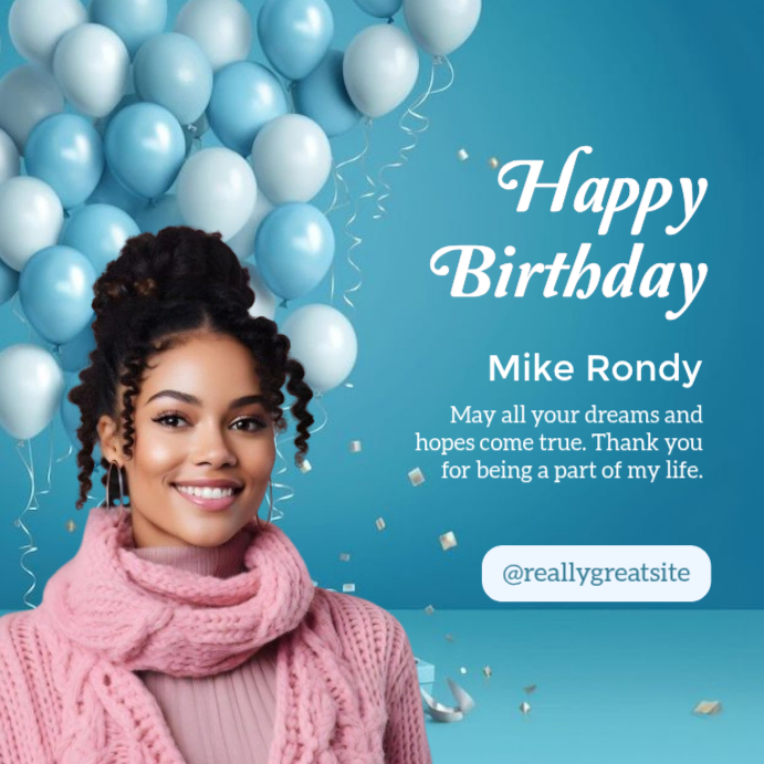 Copy of Blue Professional Happy Birthday Instagram Post | PosterMyWall