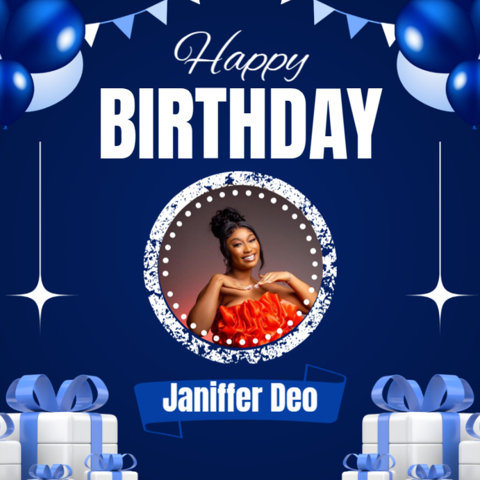Plantilla de Blue Professional Happy Birthday Instagram Post | PosterMyWall
