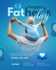 Blue Professional Happy Father's Day Instagram Portrait template