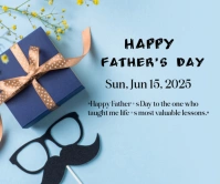 Blue Professional Happy Father's Day Wish Cards  Large Rectangle สามเหลี่ยมขนาดใหญ่ template