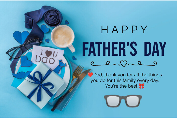 Blue Professional Happy Father's Day Celebrat Label template