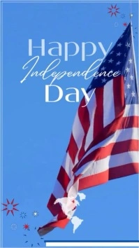 Blue Professional Happy Independence  Digital Display (9:16) template