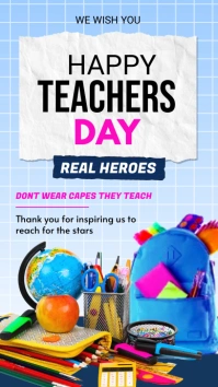 Blue Professional Happy Teachers Day Digital template