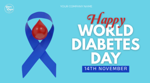 Blue Professional Happy World Diabetes Day  Digital Display (16:9) template