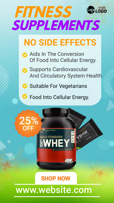 Blue Professional Health & Fitness Product  W WhatsApp Status template