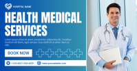 Blue Professional Health Medical Services Facebook Shared Image delt Facebook-billede template