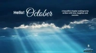 Blue Professional Hello October Digital Display (16:9) template