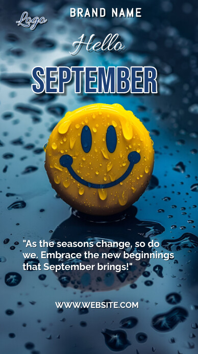 Copy of Blue Professional Hello September Digital Di | PosterMyWall