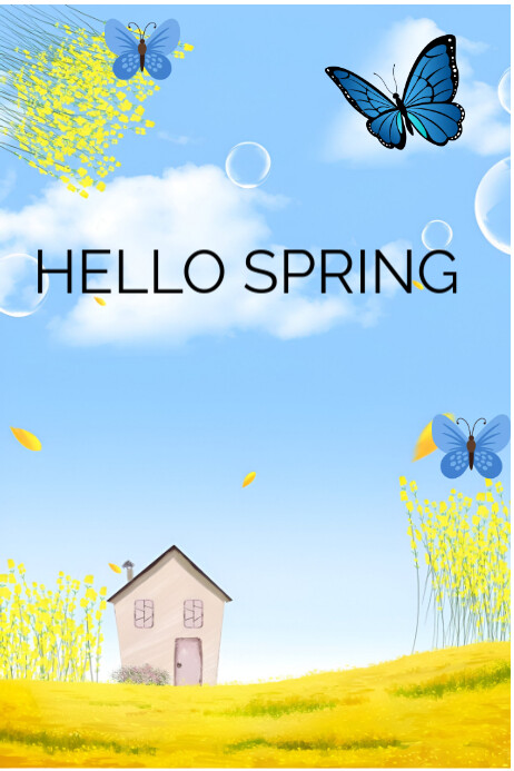 Blue Professional Helo Sprimg Poster Plakkaat template