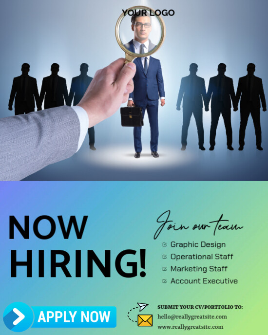 Blue Professional Hiring Instagram Portrait template