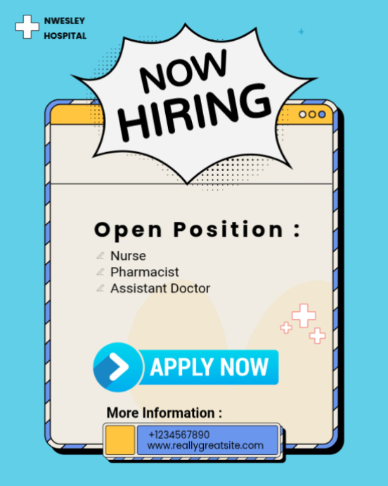 Blue Professional Hiring Instagram Portrait Template | PosterMyWall