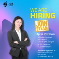 Blue Professional Hiring Instagram Post Iphosti le-Instagram template