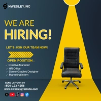 Blue Professional Hiring Square (1:1) template