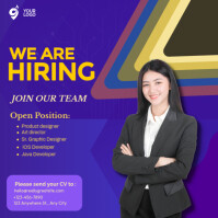 Blue Professional Hiring Square (1:1) template