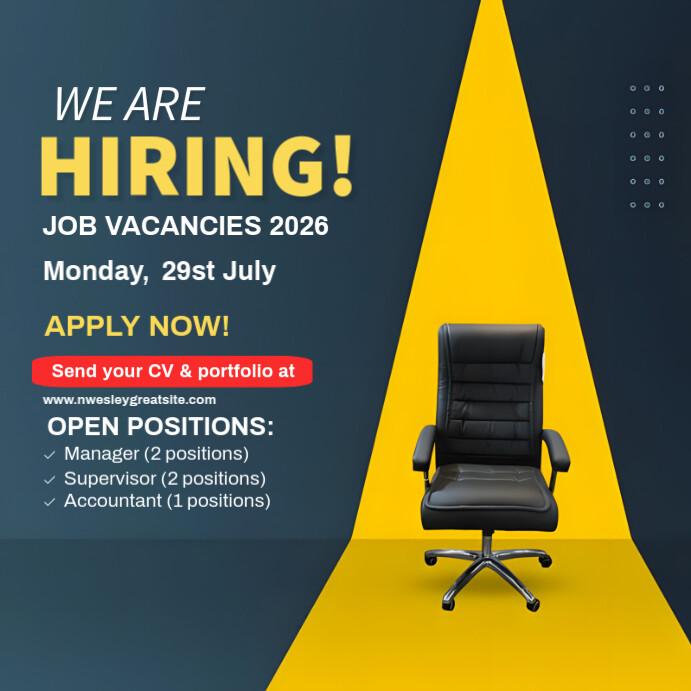 Blue Professional Hiring Square (1:1) Template | PosterMyWall