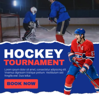 Blue Professional Hockey Instagram Post Instagram-Beitrag template