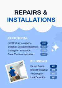 Blue Home Services Price List A4 Template - Page 3