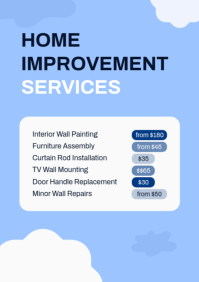 Blue Home Services Price List A4 Template - Page 4