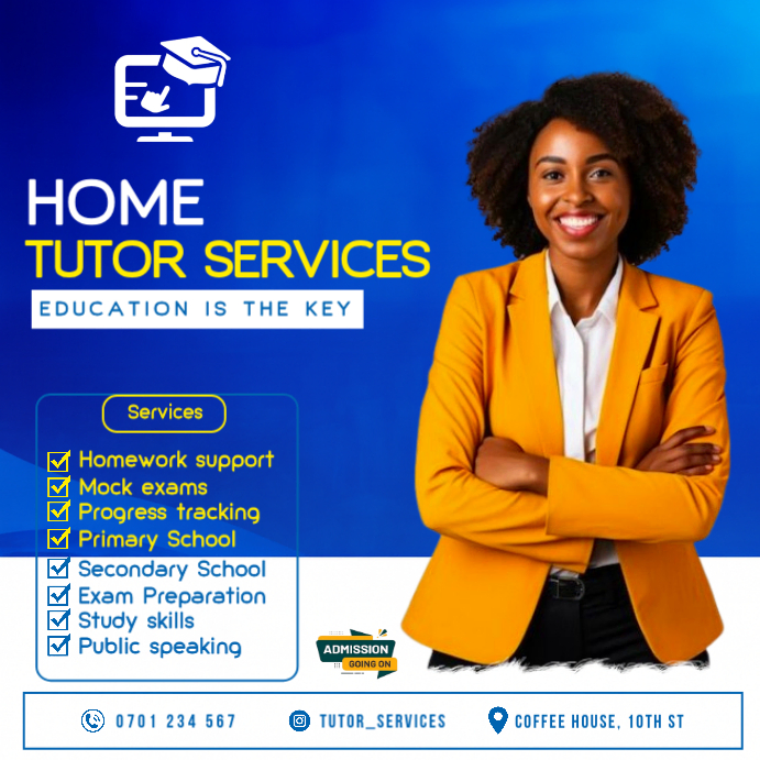 Home Tutor Services Template | PosterMyWall