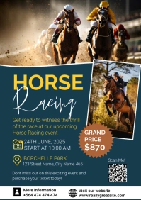 Blue Professional Horse Racing Poster A2 template