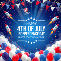 Blue Professional Independence Day Of Usa Instagram Post template
