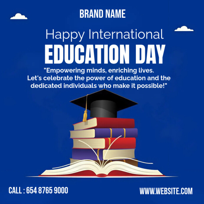 Blue Professional International Education Day  Instagram Post template