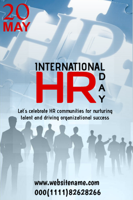 Plantilla de Blue Professional International HR Day Poster | PosterMyWall