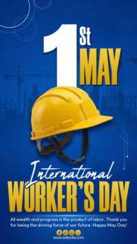 Blue Professional International Worker's Day Instagram Story template