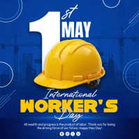 Blue Professional International Worker's Day Instagram Post template