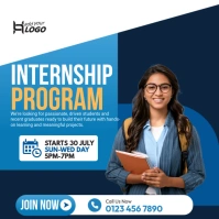 Blue Professional Internship Fair Flyer Instagram Post template