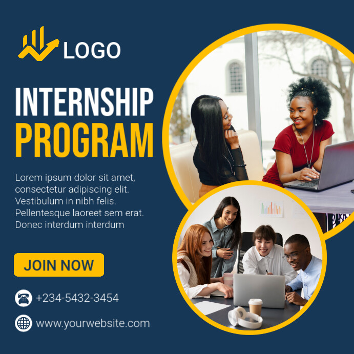 Copy of Blue Professional Internship Program Instagram Post | PosterMyWall
