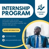 Blue Professional Internship Program Instagram Post template