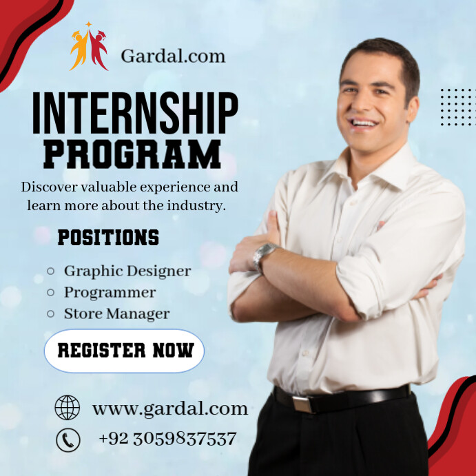 Blue Professional Internship Program Poster Design  Instagram Post template