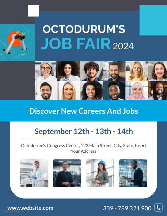 Blue Professional Job Fair 2024 2025 2026 202 Template | PosterMyWall