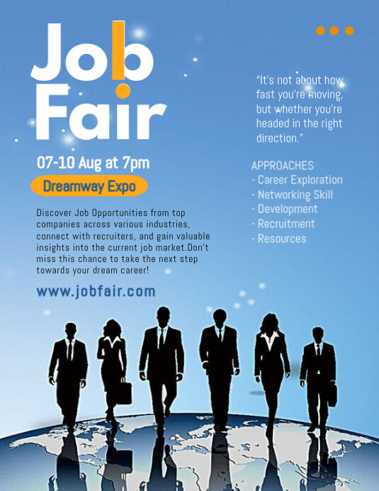 Blue Professional Job Fair Flyer (us Letter) template