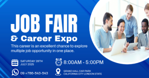 Blue Professional Job Fair Promotion Template Design Facebook Ad