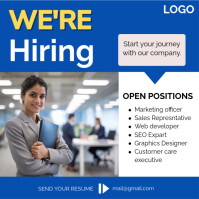 Blue Professional Job Hiring Design Template Instagram Post