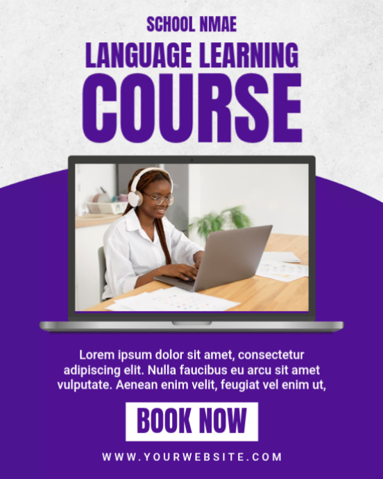 Copy of Blue Professional Language Learning Course Instagram Portrait ...