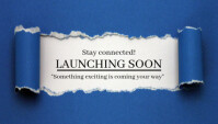 Blue Professional Launching Soon Announcement  Blog Header Blog-Kopfzeile template