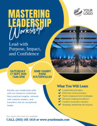 Blue Leadership Workshop Flyer Template