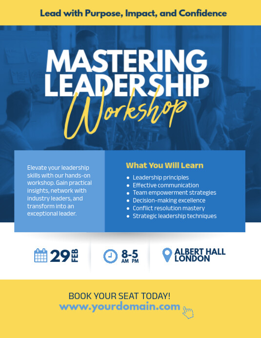 Copy of Blue Professional Leadership Workshop Seminar Flyer Flyer (us ...