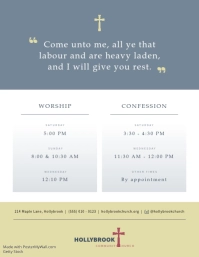 Blue Lent Church Newsletter Flyer Template - Page 4