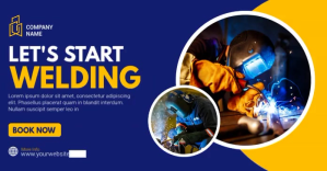 Blue Professional Let's Start Welding Faceboo Gambar Bersama Facebook template