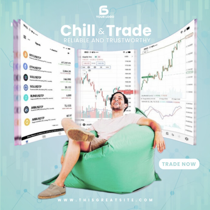 Blue Professional Lets Trade With Us Instagram Post template